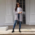 Damen Offene Strickjacke im lässigen Design mit praktischen Taschen R&B