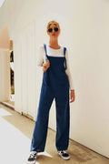 Damen Lässiger Jumpsuit mit praktischen Taschen und breiten Trägern R&B