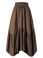 Damen Maxi-Rock mit kreativem Volantdesign und elastischem Bund R&B