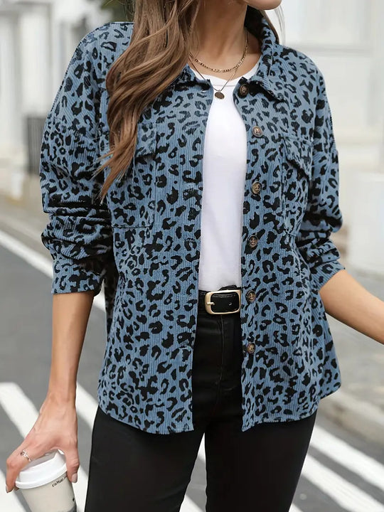 Damen Flanelljacke mit Leopardenmuster R&B