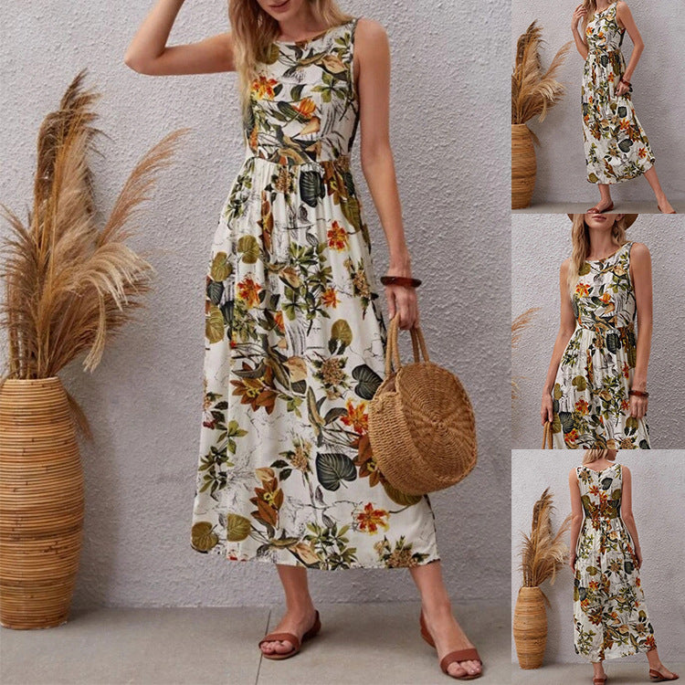 Damen Maxikleid mit floralem Design und eleganter Silhouette R&B