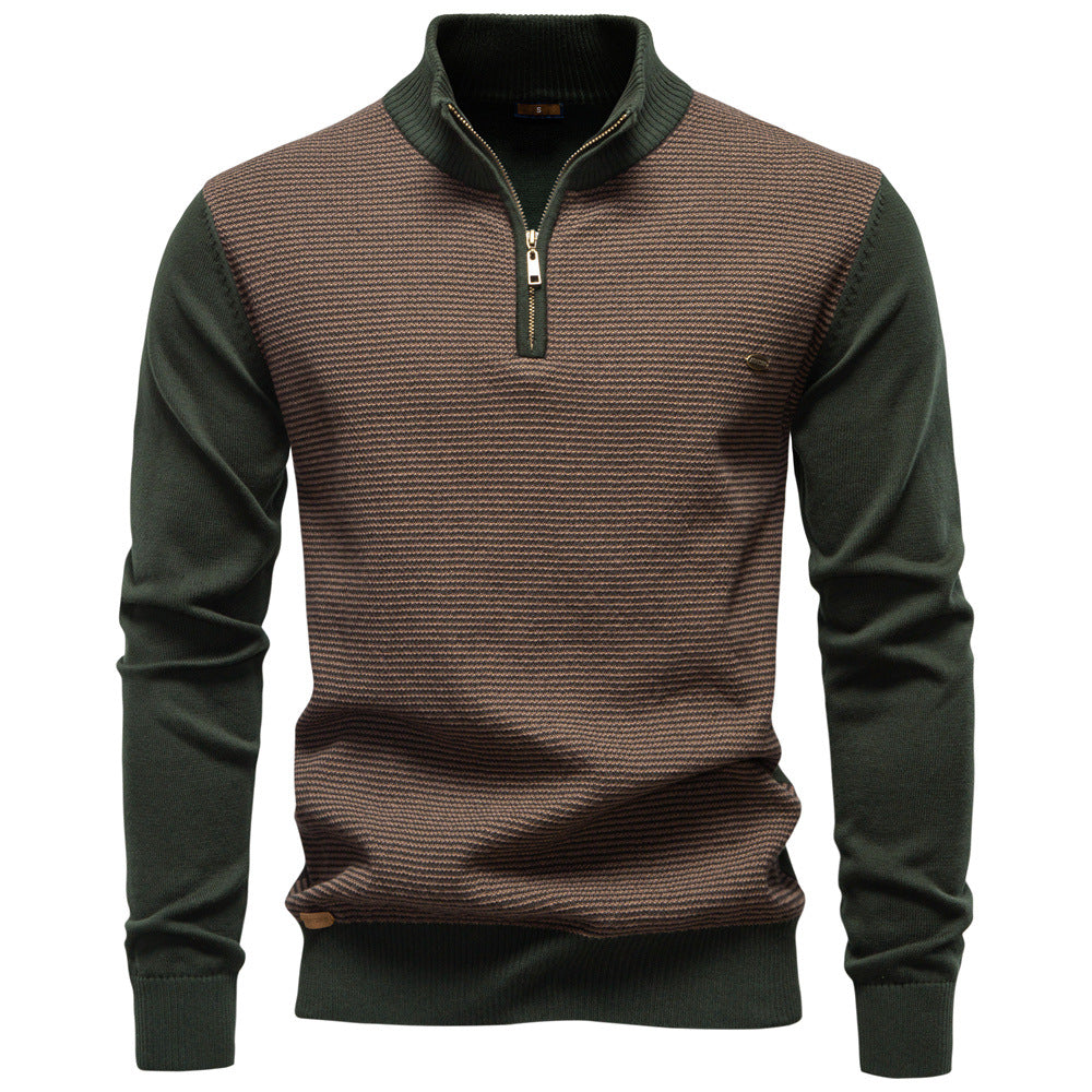 Herren Stehkragenpullover mit strukturiertem Muster R&B