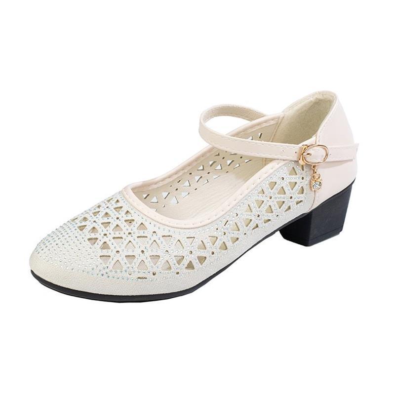 Damen Elegante Ballerinas mit stilvoller Spitzeneinlage und bequemem Blockabsatz R&B