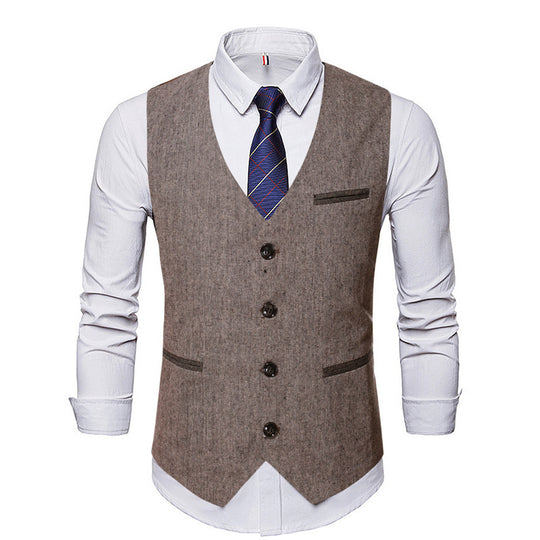 Herren elegante Weste mit modernem Schnitt und hochwertigen Details R&B