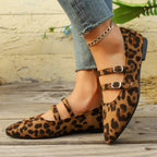 Damen elegante Ballerinas mit doppeltem Riemen und spitzem Design R&B
