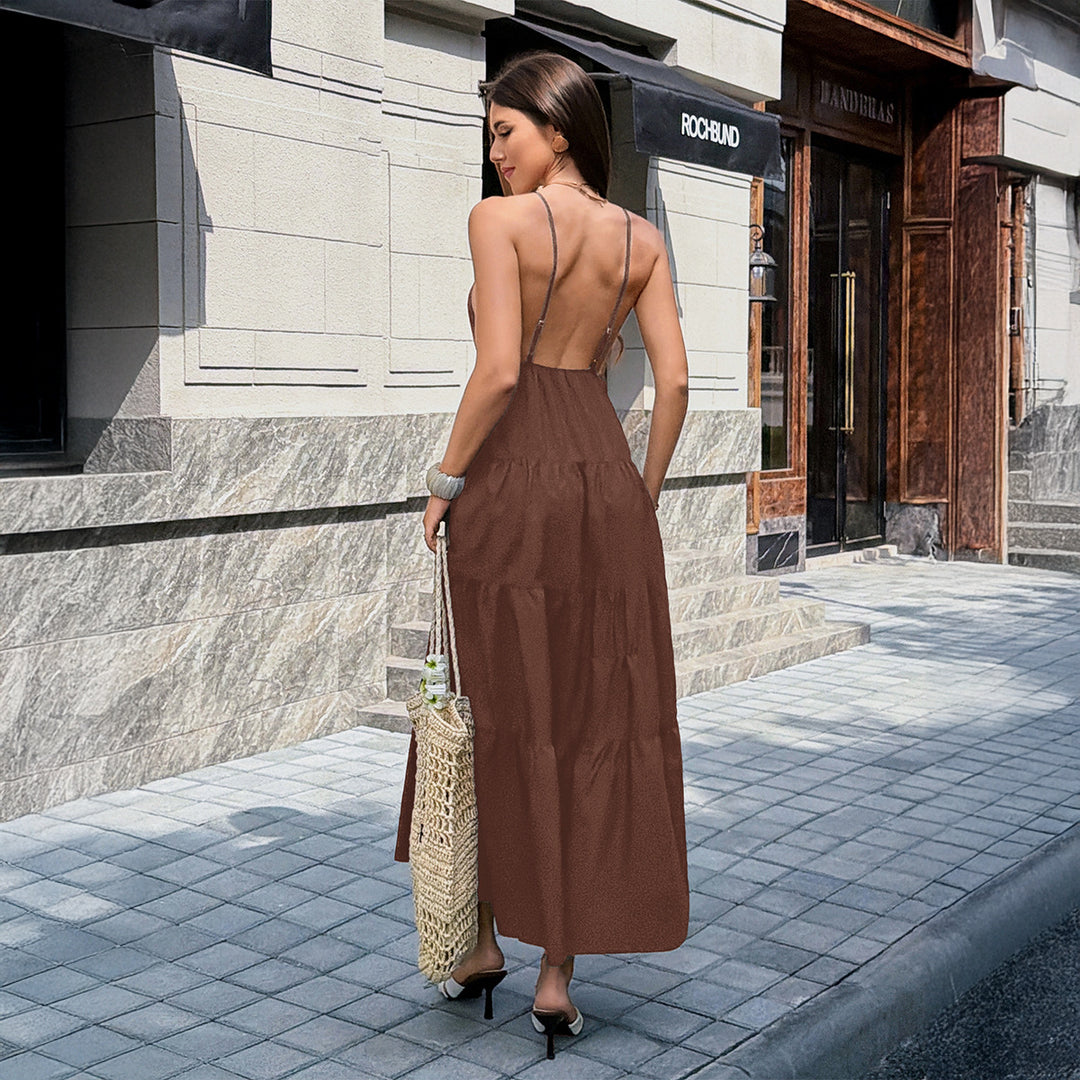 Damen Maxikleid mit zartem Verzierungsdetail R&B