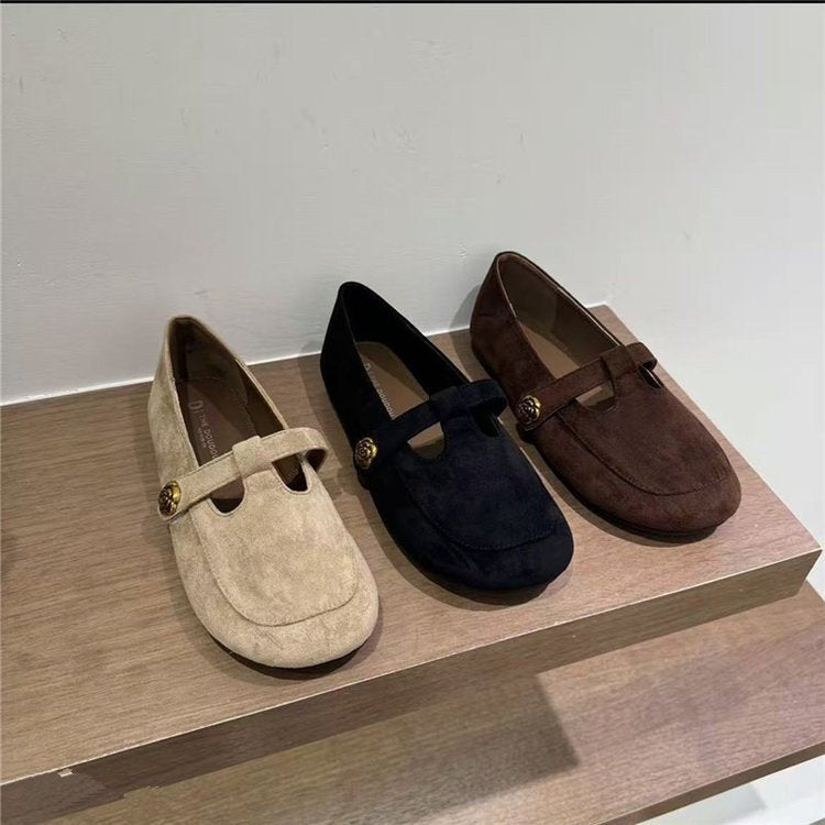 Damen Ballerinas mit modischem Riemchen und eleganter Schnallenverzierung R&B