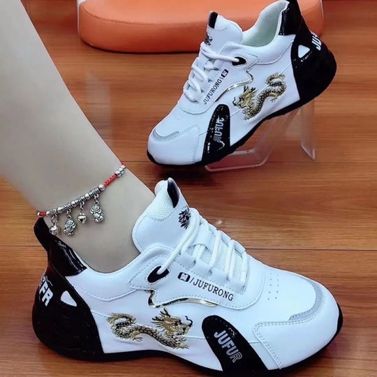 Damen Sportliche Sneakers mit trendigem Drachenmuster R&B