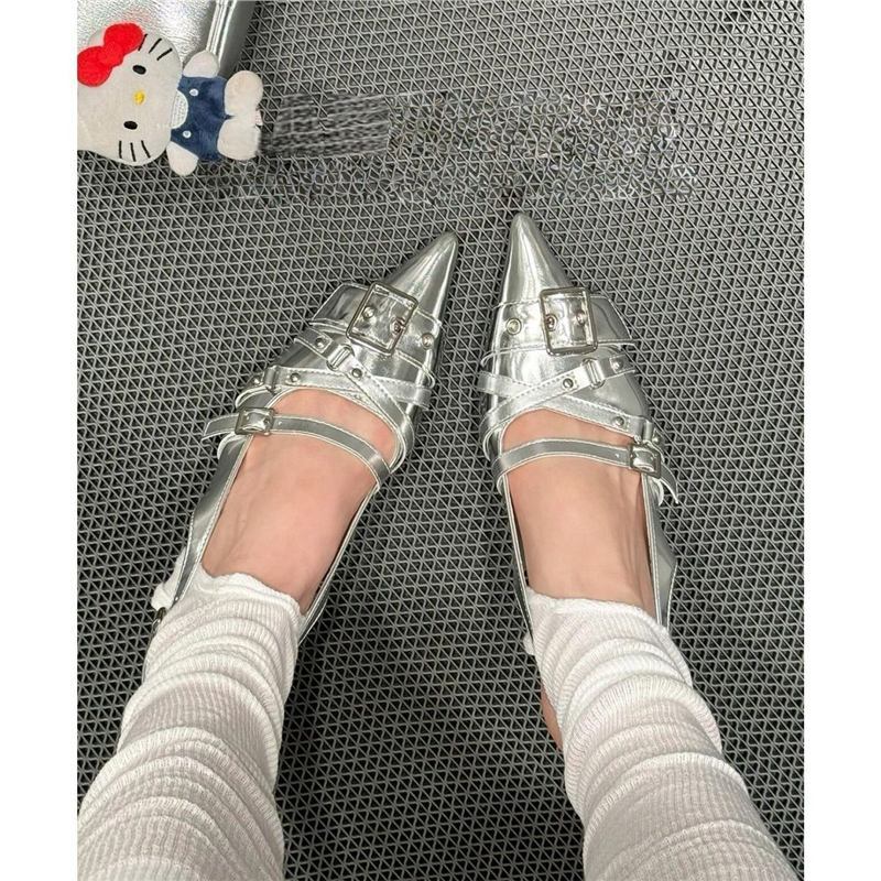 Damen elegante spitze Ballerinas mit Schnallenverzierung R&B