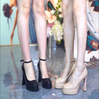 Damen High Heel Plateau-Pumps mit verstellbarem Knöchelriemen R&B
