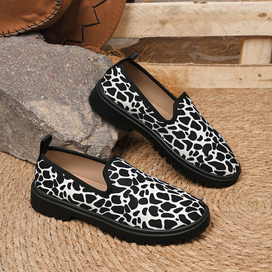 Damen Slip-On Sneaker mit tierischem Muster R&B