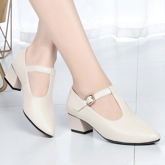 Damen Mary Jane Schuhe mit elegantem Riemchen und angenehm gepolstertem Blockabsatz R&B