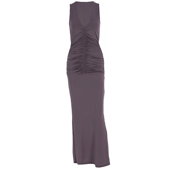 Damen figurbetontes Maxikleid mit raffiniertem Rüschendetail R&B