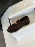 Damen Mokassins aus weichem Wildleder mit elegantem Goldakzent R&B