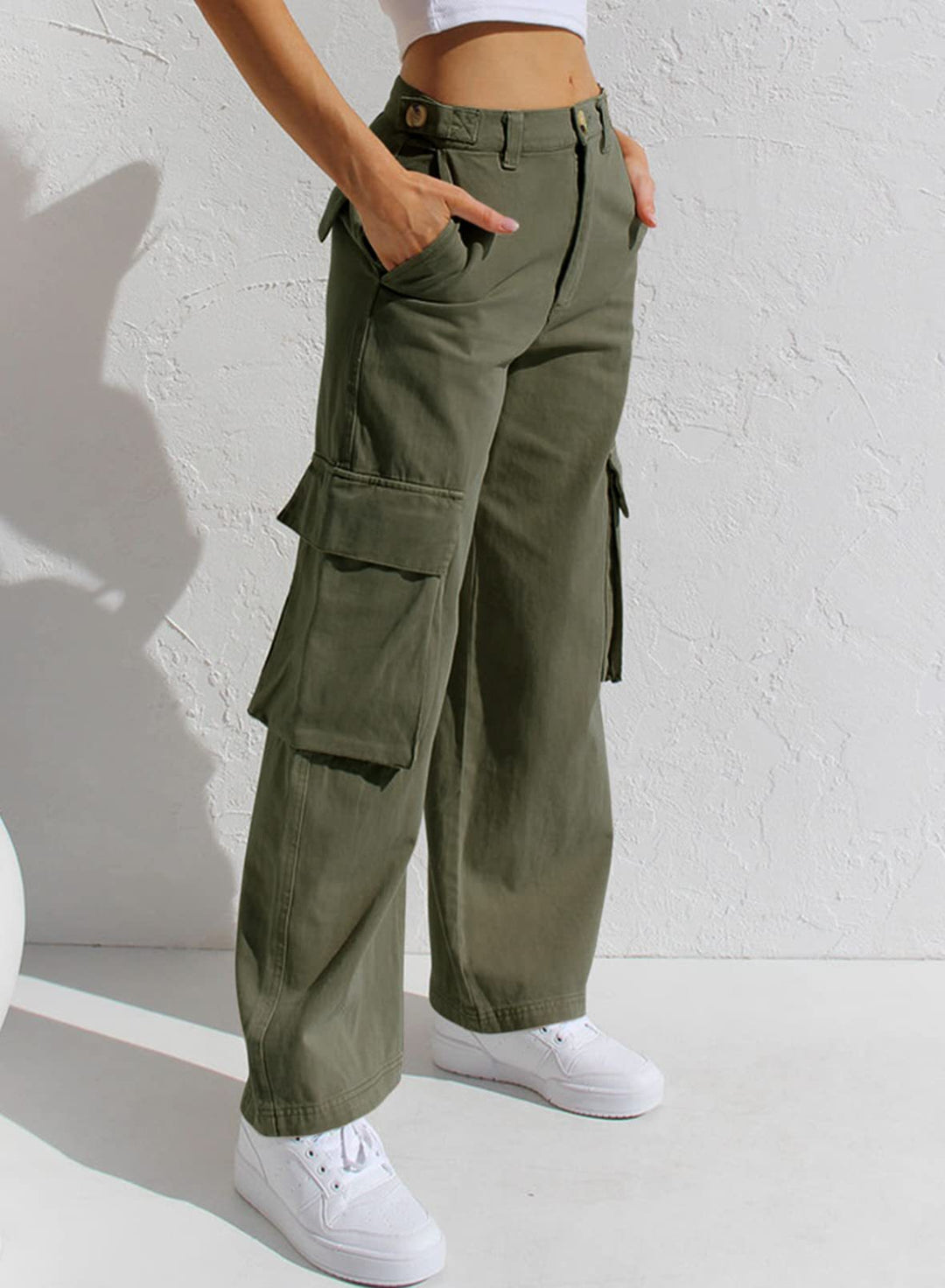 Damen Cargo-Hose mit praktischen Seitentaschen und lässigem Schnitt R&B