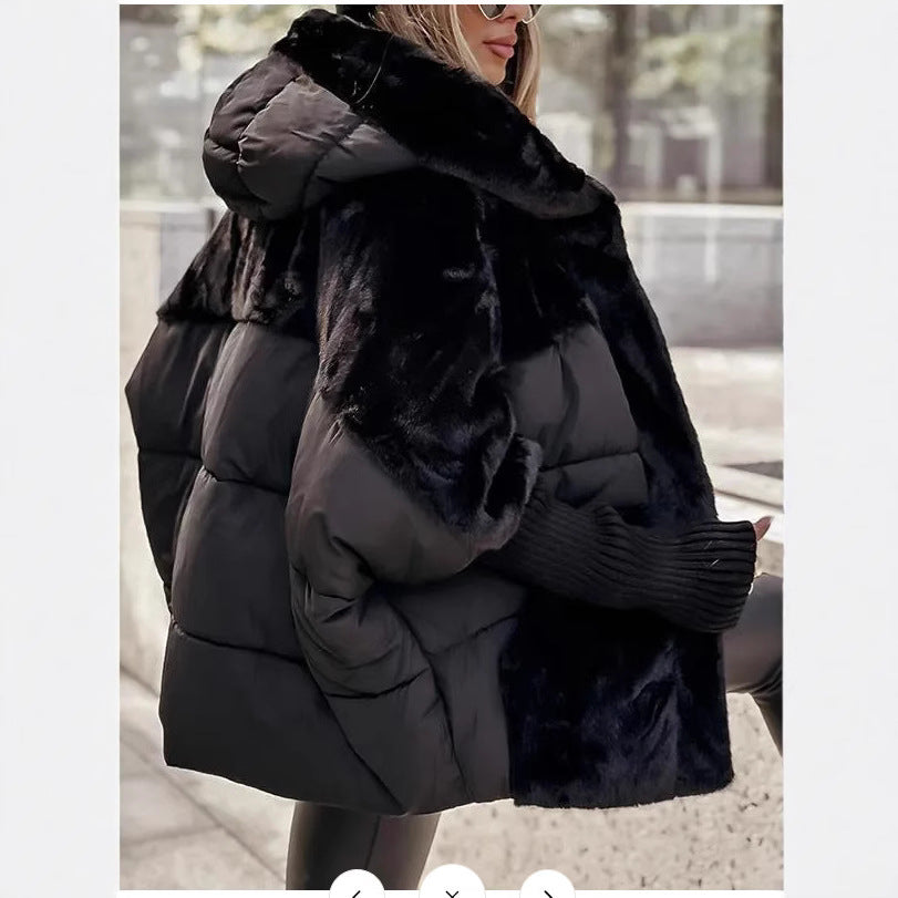 Damen Kuschelige Steppjacke mit abnehmbarer Kapuze und warmem Fleeceeinsatz R&B