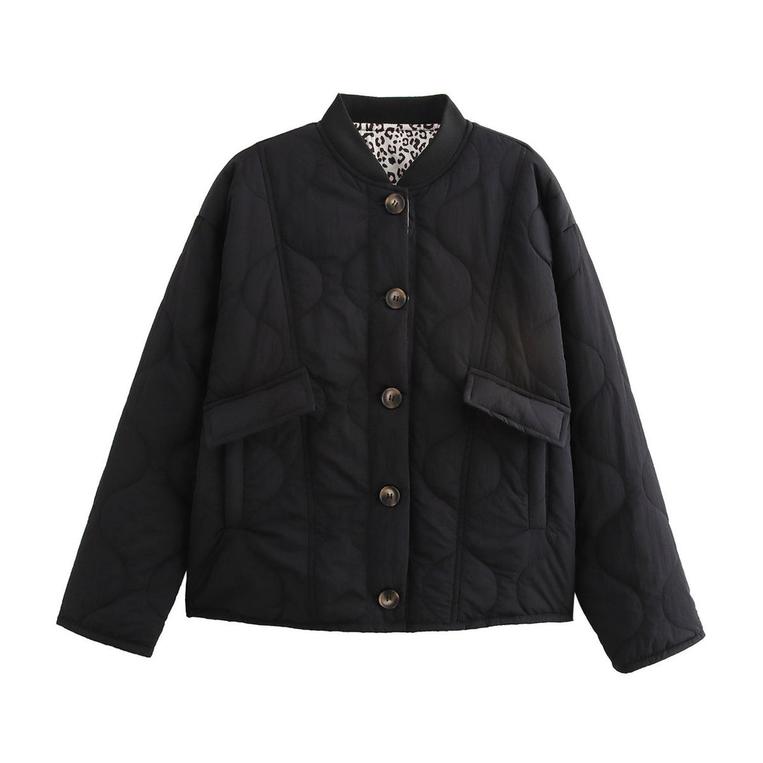 Damen gesteppte Übergangsjacke mit praktischen Knopfdetails und modischen Taschen R&B