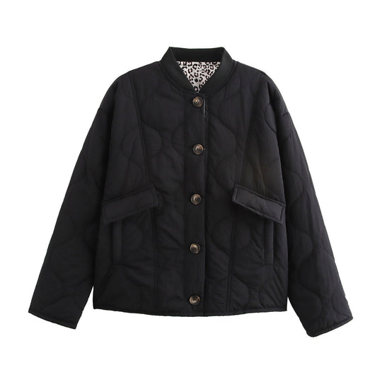Damen gesteppte Übergangsjacke mit praktischen Knopfdetails und modischen Taschen R&B