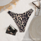 Damen Hochgeschnittener Bikini-Unterteil mit animalischem Muster R&B