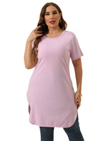 Damen modernes Kurzarm-Tunika-Kleid R&B