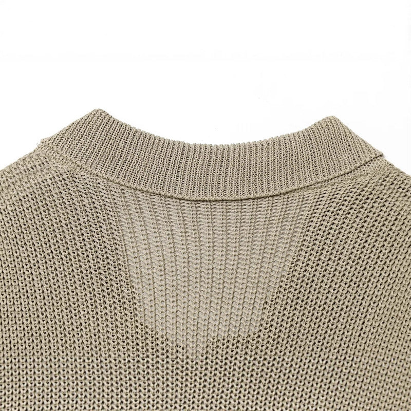 Damen geschnittene Strickjacke mit eleganten Knöpfen und strukturierter Oberfläche R&B