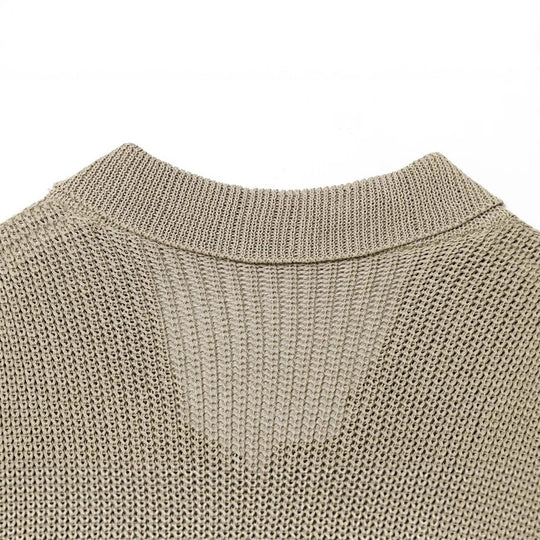 Damen geschnittene Strickjacke mit eleganten Knöpfen und strukturierter Oberfläche R&B