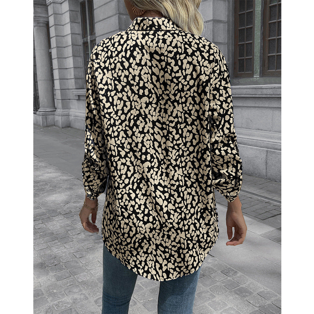 Damen luftiges Blusenshirt mit Animal-Print und bequemen Schnitt