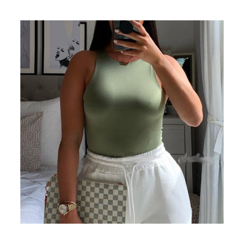 Damen Figurbetontes Tanktop mit breitem Trägerdesign R&B