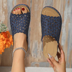 Damen Clogs mit floralem Lochdesign und rutschfester Sohle R&B