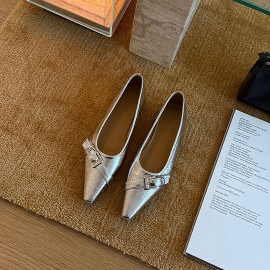 Damen Elegante spitze Pumps mit dekorativem Schnallenverschluss R&B