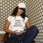 Damen cropped T-Shirt mit Motivdruck R&B