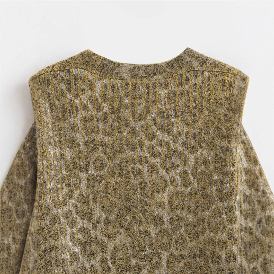 Damen Kuschelige Strickjacke mit animalischem Muster R&B