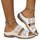 Damen Riemchen-Sandalen mit floralem Cut-Out-Design und ergonomischer Fußbettung R&B