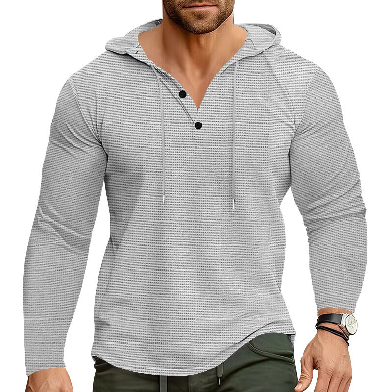 Herren lässiges Kapuzenshirt mit strukturierter Oberfläche R&B