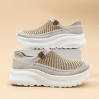 Damen Leichte und atmungsaktive Slip-On Sneakers mit elastischem Schaft