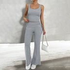 Damen funktionale Kombination aus ärmellosem Top und fließenden Hose R&B