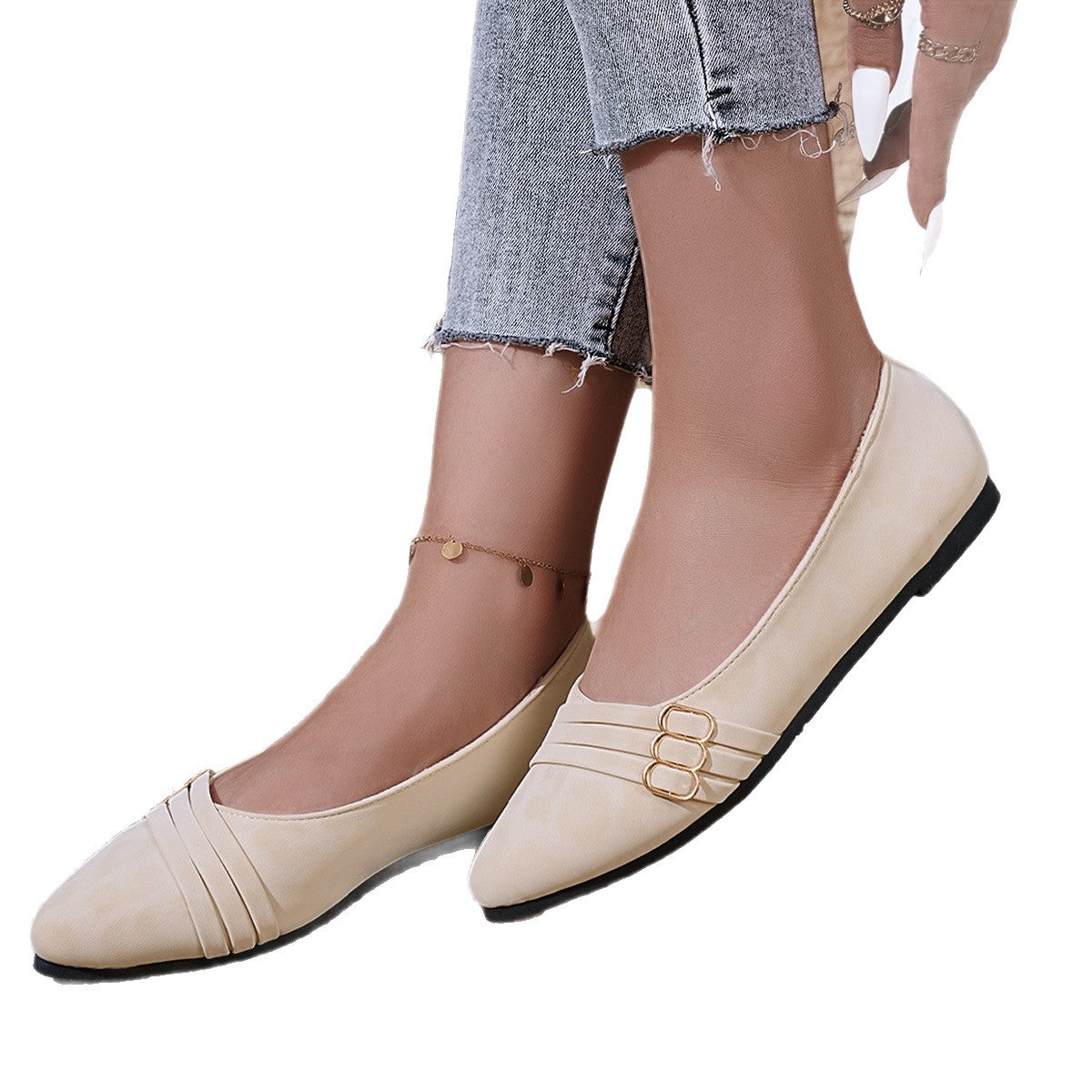 Damen dekorative Ballerinas mit elegantem Leopardenmuster und hochwertigem Futter R&B