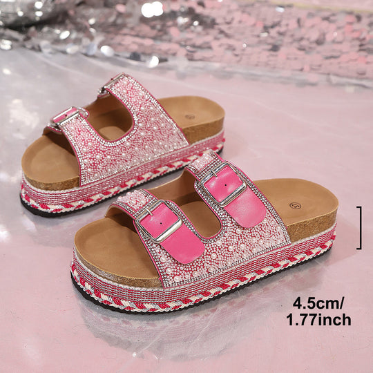Damen Plateausandalen mit dekorativem Riemendesign und ergonomischem Fußbett R&B