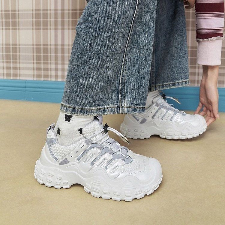 Damen Sportliche Chunky Sneakers mit atmungsaktiver Mesh-Oberfläche und robustem Profil