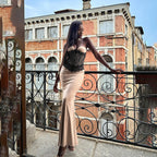 Damen Langarm-Boudoir-Kleid mit Spitzenoberteil R&B