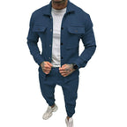 Herren nan Overshirt- und Jogginghose-Set mit aufgesetzten Klappentaschen, ergonomischem Schnitt und elastischem Bund R&B