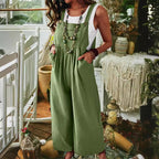 Damen Lässige Jumpsuit mit weitem Bein und Taschen R&B