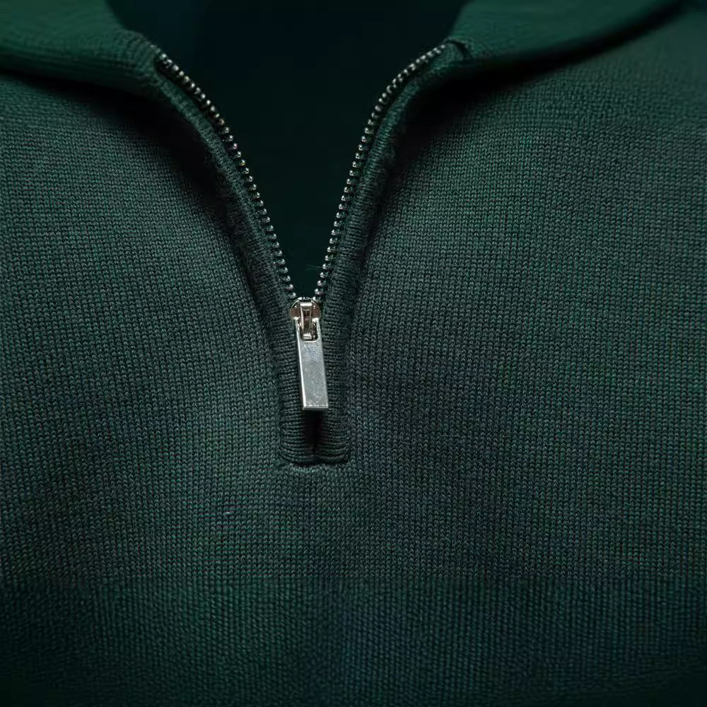 Herren Pullover mit kurzem Reißverschluss und modischem Stehkragen