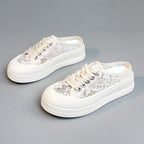 Damen Modische Slip-On Sneaker mit Glitzerakzenten R&B