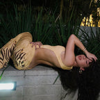 Damen Maxikleid mit raffinierter Drapierung und Animal-Print R&B