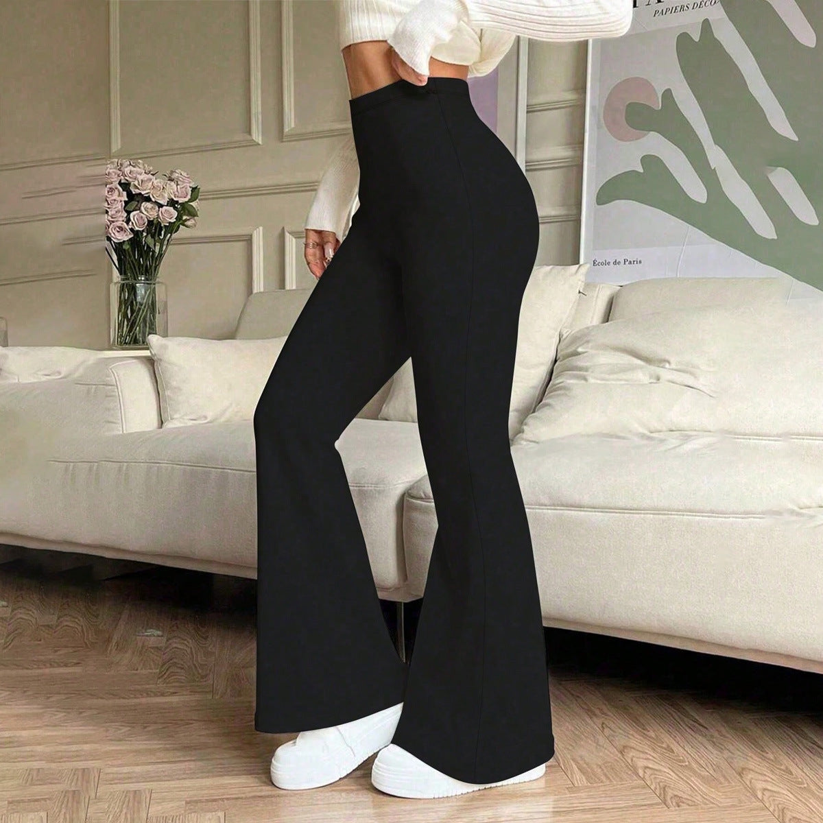 Damen Hohe Taille Flared Pants R&B