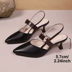 Damen Slingback-Pumps mit elegantem spitzem Design und modischem Riemen R&B