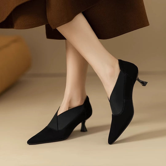Damen elegante spitze Absatzschuhe mit geschwungenem Design R&B