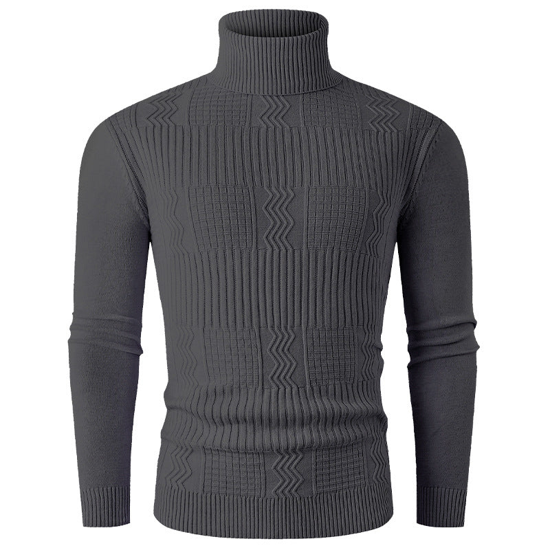 Herren eleganter Rollkragenpullover mit strukturiertem Design