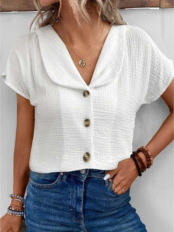 R&B | Lässiges T-Shirt Mit Knopf Für Frauen Für Damen